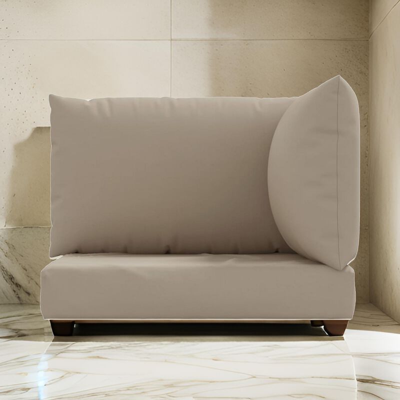 Paom 3pc Outdoor Pallet Cushions, Hollow Fiber, Taupe Oxford Fabric - Benzara