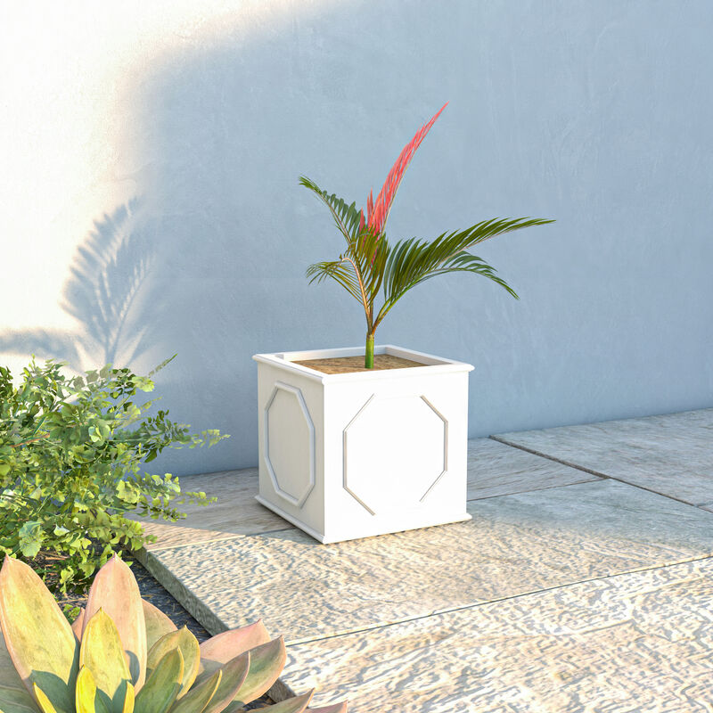 LeisureMod Sprout Series Cubic Fiberstone and MgO Clay Planter image number 1