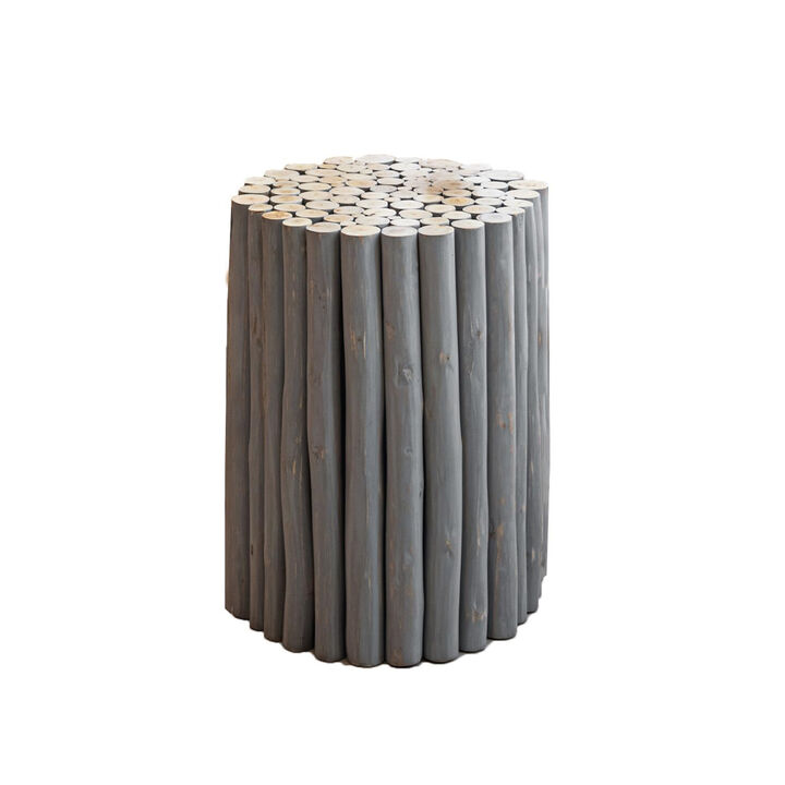 Raveliqua White Wood-Stick End Table