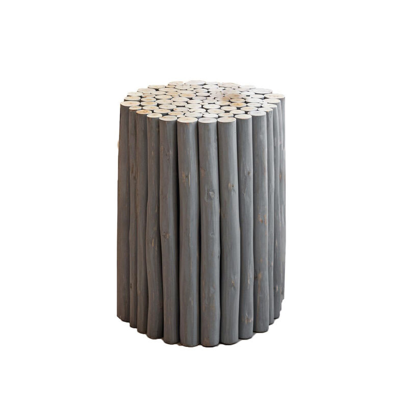 Raveliqua White Wood-Stick End Table image number 0