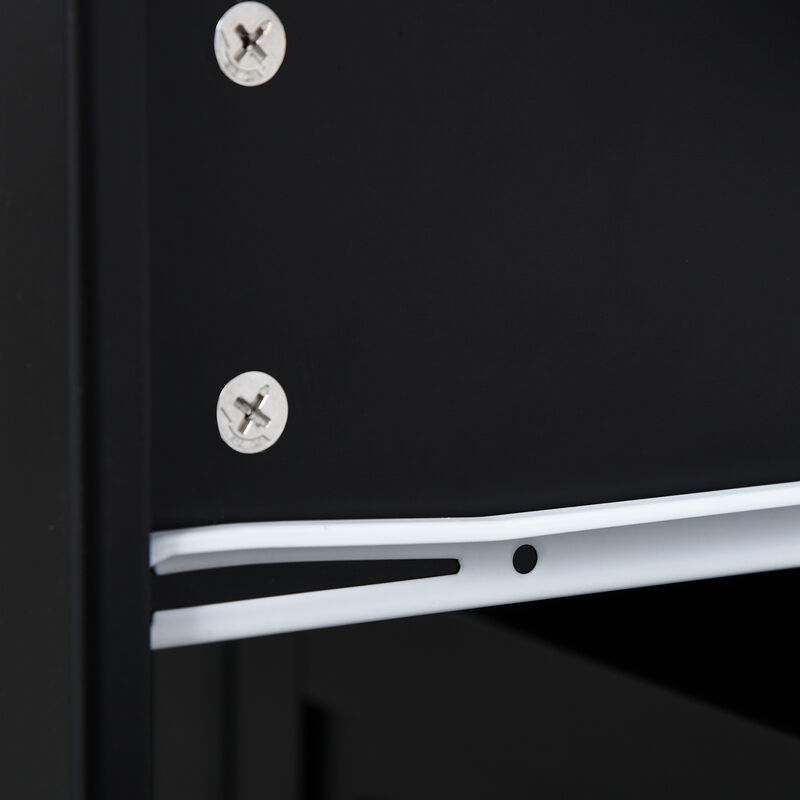 Streamdale Black Mobile Kitchen Island with Drop Leaf and Storage