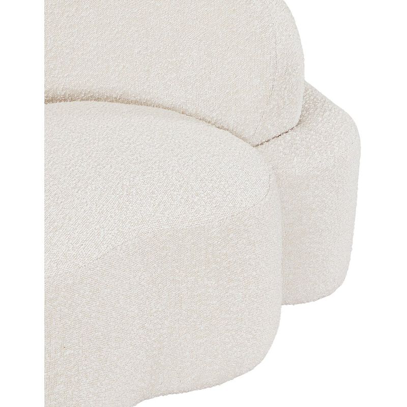 Meridian Furniture Principessa Cream Boucle Fabric Loveseat