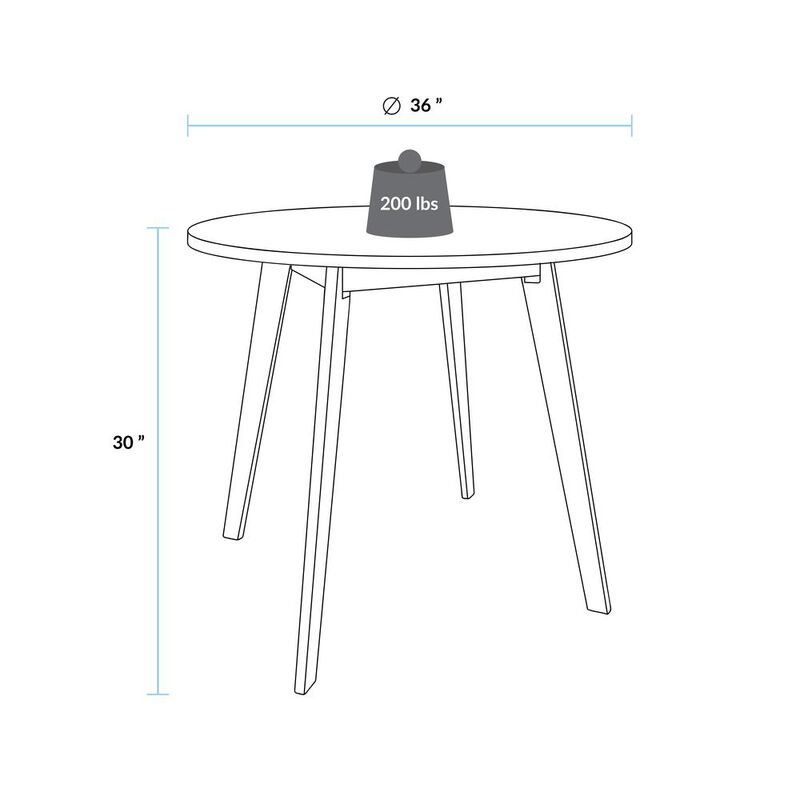 Genuine 36" Round Dining Table with Solid American Gum - Harvest Gold