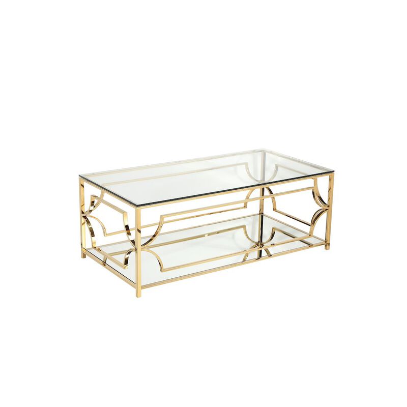 Pangea Home Z-Edward Rect Coffee Table Gold