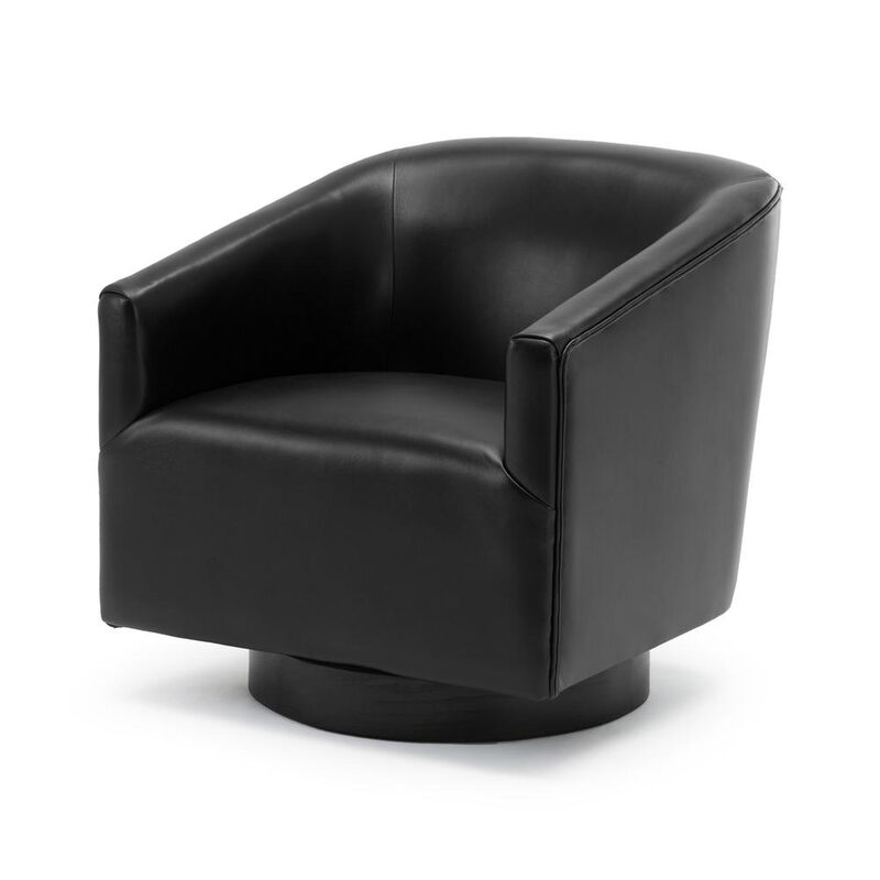 Comfort Pointe Gaven Black Wood Base Swivel Chair
