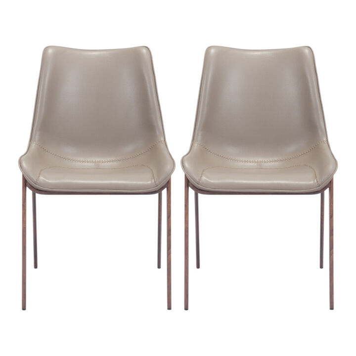 Set of 2 Upholstered Faux Leather Open Back Dining Side Chairs for Kitchen or Dining