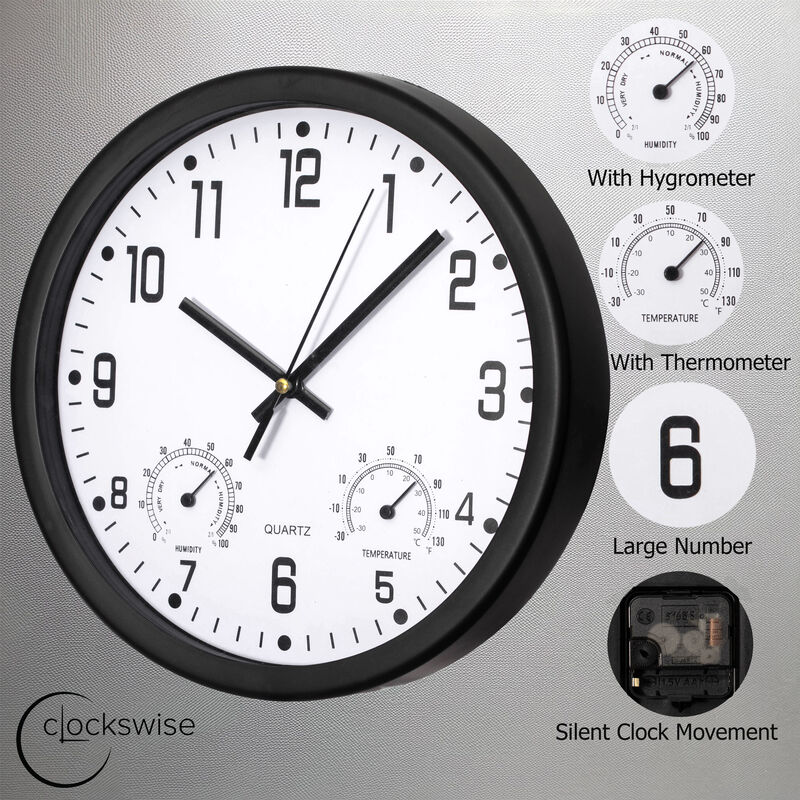 Clockswise 10-inch Non-Ticking Quartz Wall Clock