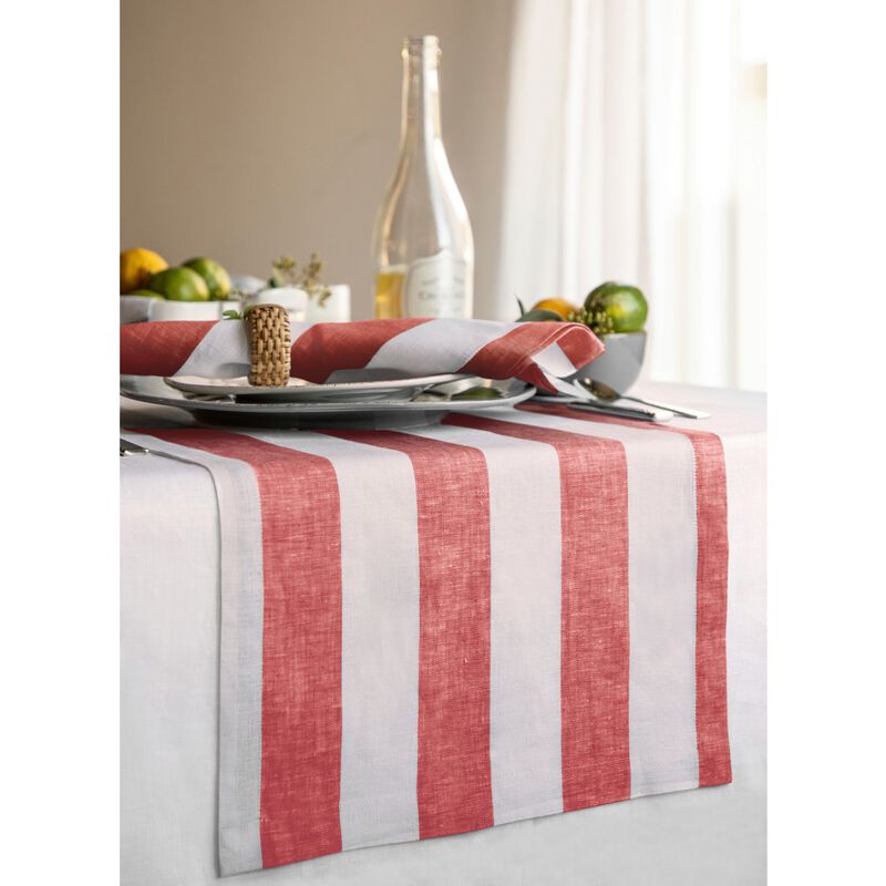Christmas Linen Table Runner - Cabana Stripe, Solino Home