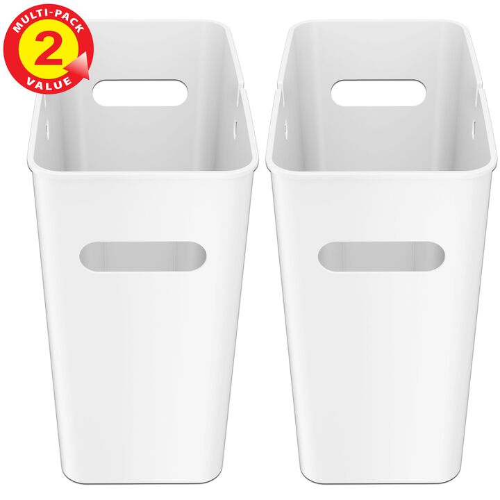 iTouchless 4.2 Gallon / 16 Liter SlimGiant Ivory White Wastebasket (2-Pack)