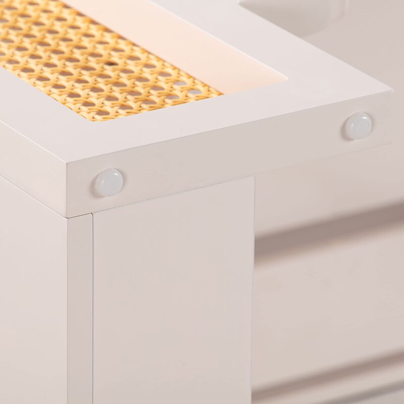 Tov Furniture Suzie Rattan Executive Desk (Cream) image number 8