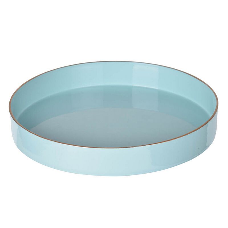 Mimosa Round Plastic Accent Tray, Turquoise Blue image number 0