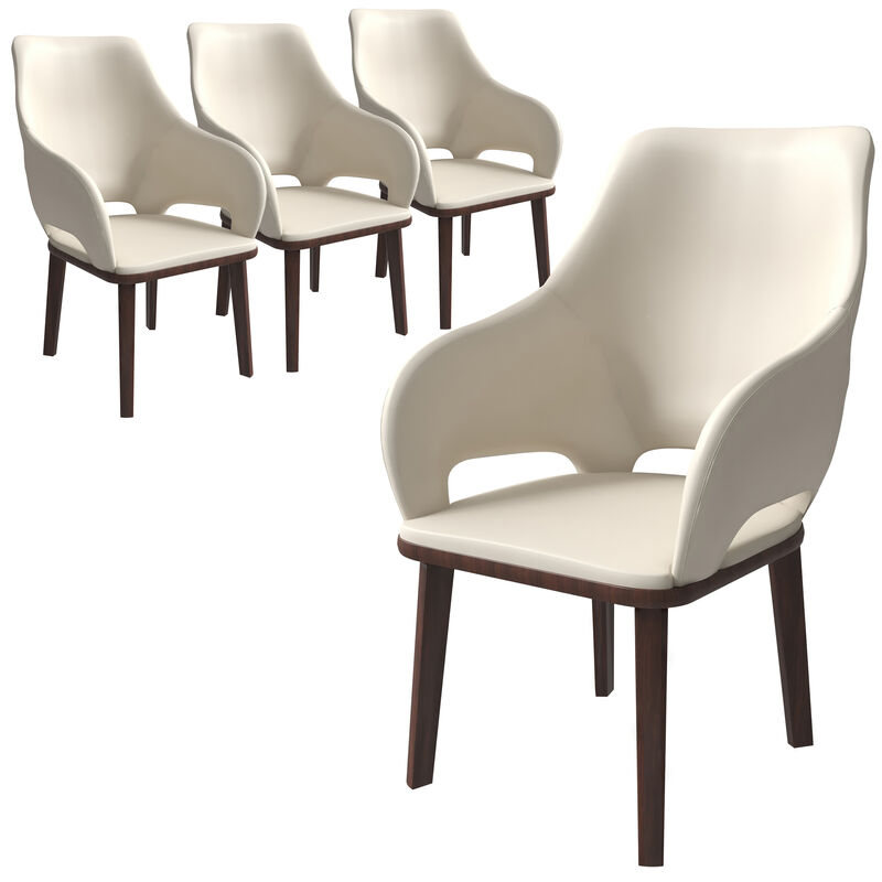 LeisureMod Vivara Collection Modern Dining Chair Set of 4