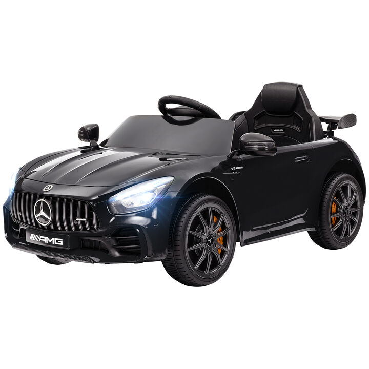 BreeBe Mercedes-Benz AMG GTR Licensed 12V Battery Powered Kids Electric Car w/ Remote Control & Soft Start