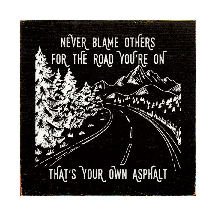 Inspirational Wooden Wall Art Sign Rustic Home Decor Motivational Quote Plaque Never Blame Others