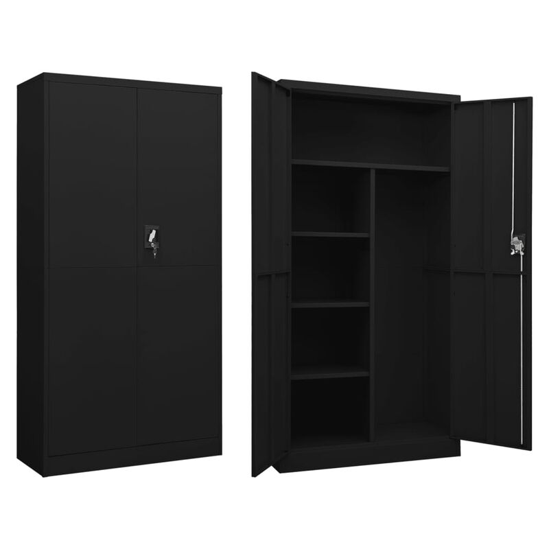 vidaXL Locker Cabinet Black 35.4"x15.7"x70.9" Steel