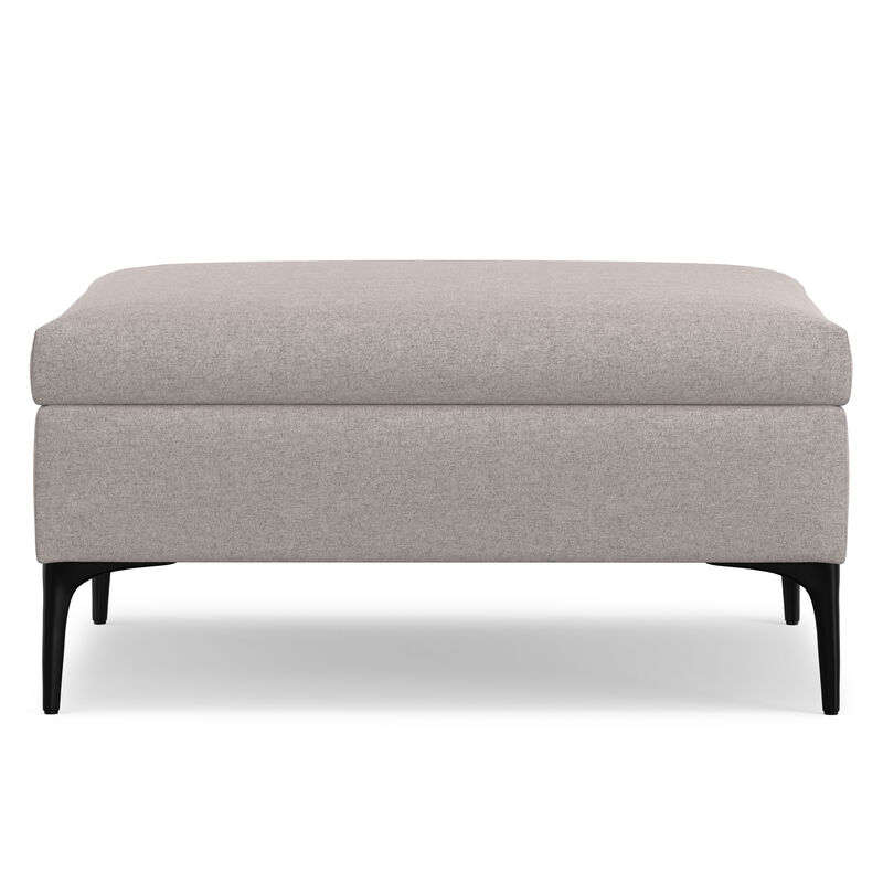 Rebecca 36 inch Wide Contemporary Square Mid&nbsp;Century Coffee Table&nbsp;Storage Ottoman with Lift Up Lid in Cloud Grey Polyester Linen, Assembled image number 5