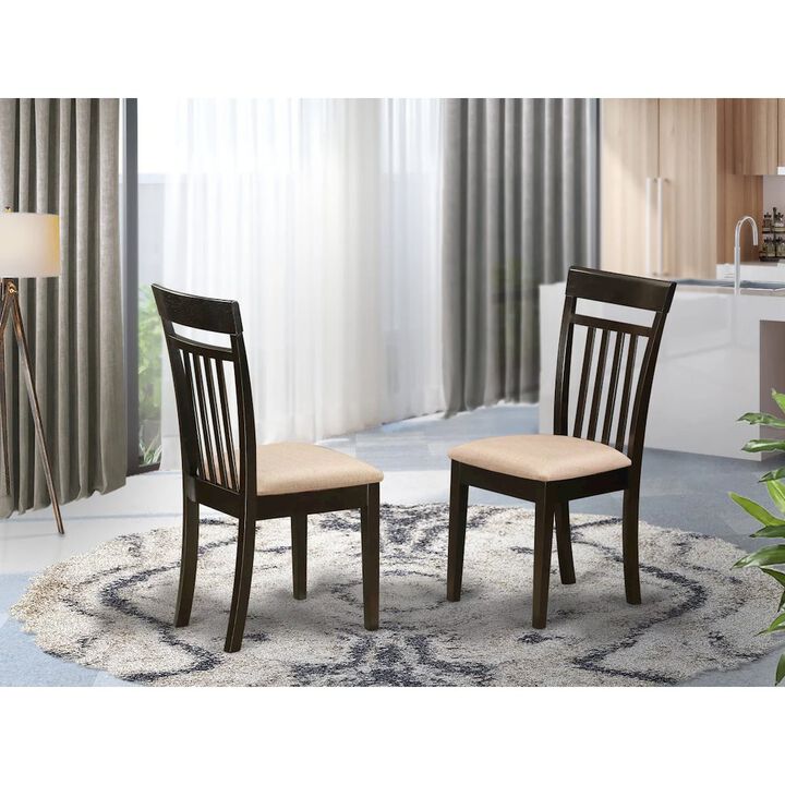 CAC-CAP-C Capri slat back Chair for dining room with Fabric Seat