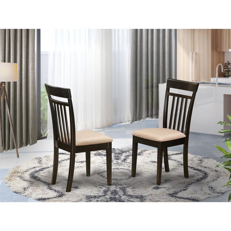 CAC-CAP-C Capri slat back Chair for dining room with Fabric Seat