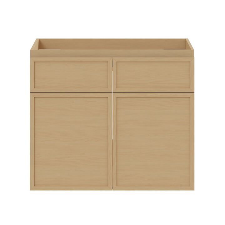 St. Tropez 24" Wall-Mounted Bathroom Vanity Cabinet without Top in Natural Oak
