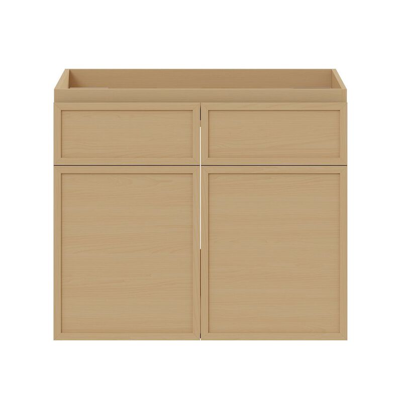 St. Tropez 24" Wall-Mounted Bathroom Vanity Cabinet without Top in Natural Oak image number 0
