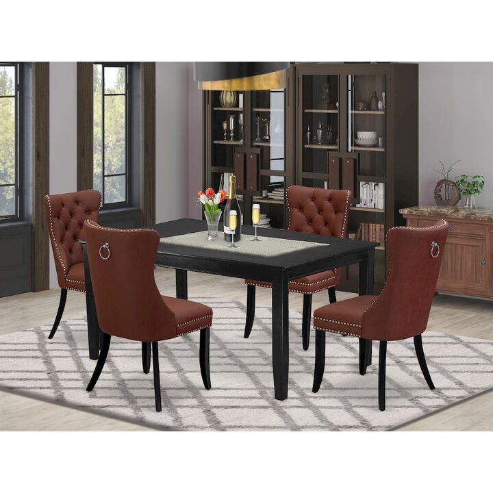 5 Piece Kitchen Table Set Contains a Rectangle Dining Table