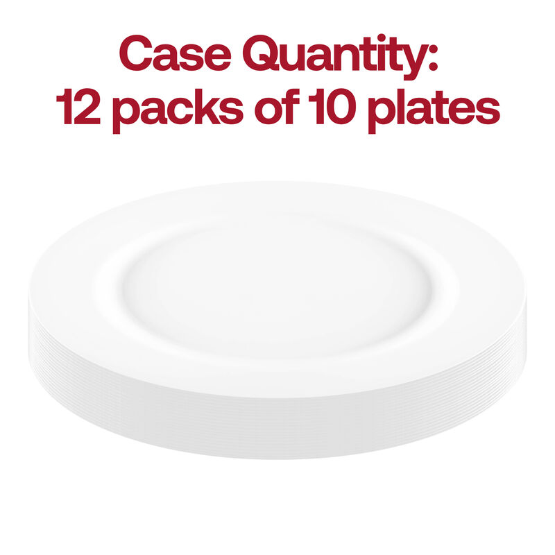10" Matte Milk White Round Plastic Dinner Plates (120 Plates) image number 3