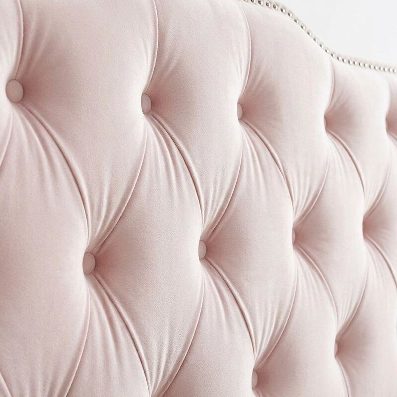 Tufted Velvet Full/Queen Headboard with Plush Upholstery and Sturdy Frame image number 4