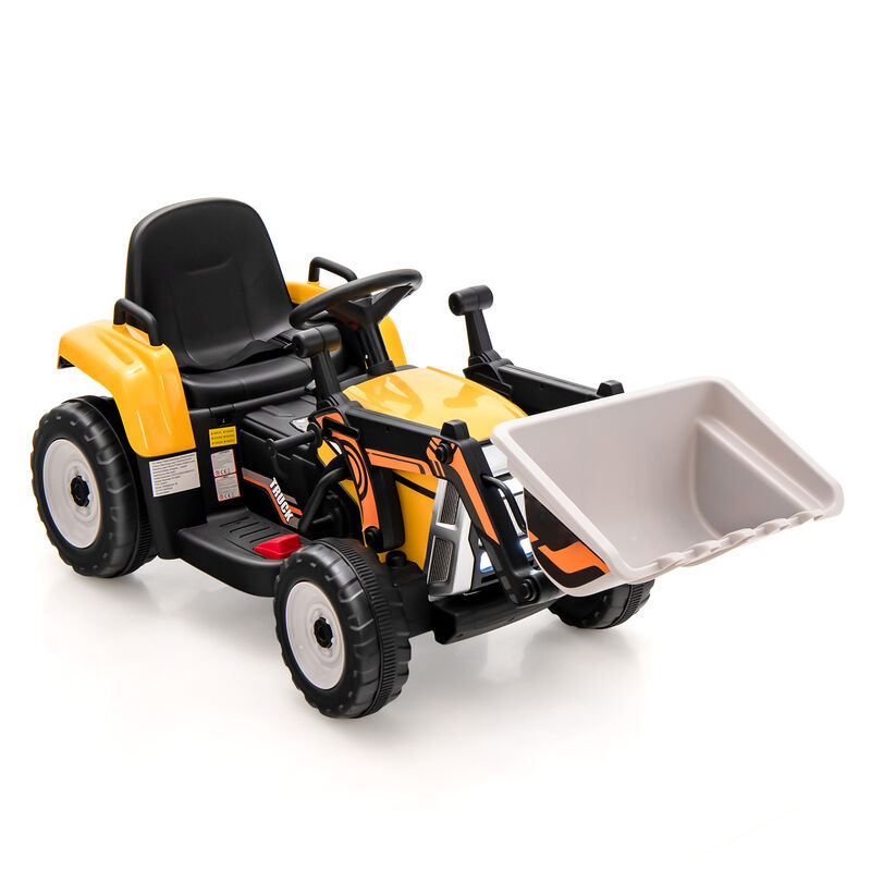Battery Powered Kids Excavator Ride On Toy with Adjustable Arm and Shovel Bucket-yellow image number 0