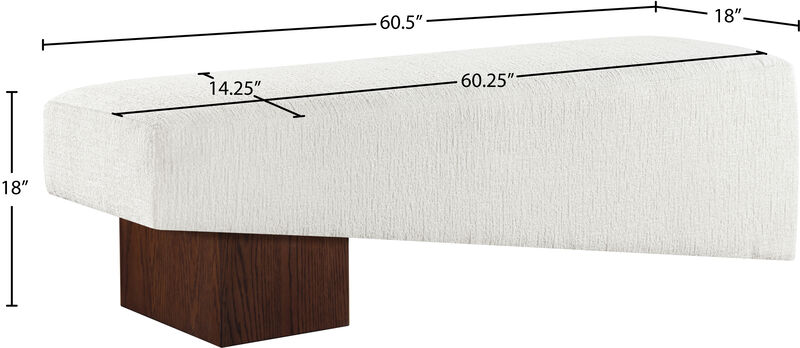 Meridian Furniture Alora Cream Fabric Bench