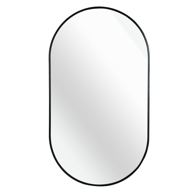 Elegant oval mirror with sleek frame &ndash; perfect for living room or entryway decor image number 2