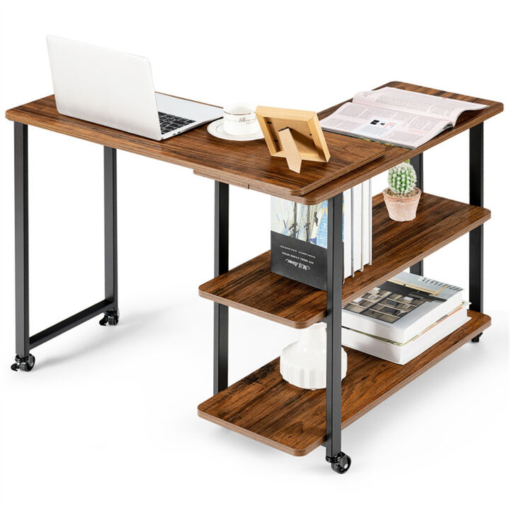 Mobile Office Desk & Sofa Side Table, Rolling Laptop Stand for Small Spaces