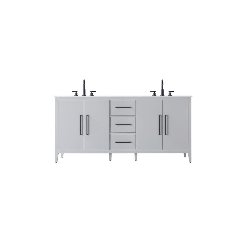 Elegant Kitchen and Bath 72 Inch Double Bathroom Vanity In Grey