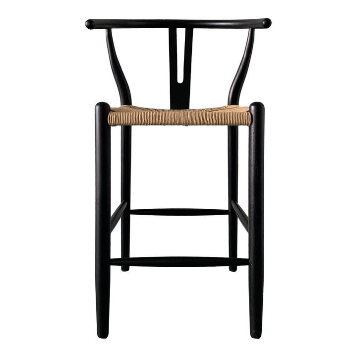 Moe's Home Collection VENTANA COUNTER STOOL BLACK AND NATURAL