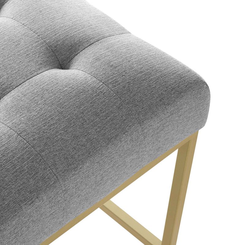 Privy Gold Stainless Steel Upholstered Fabric Counter Stool image number 5