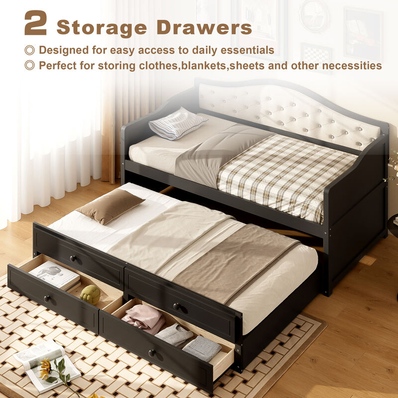 Merax Twin Daybed with Trundle