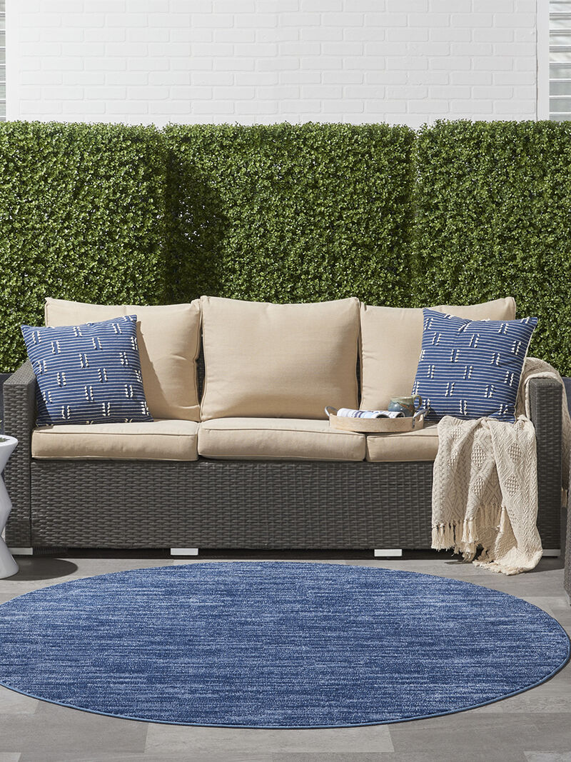 Nourison Essentials NRE01 Navy/Blue 6' x Round Rug image number 1