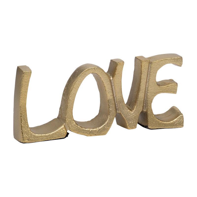 Metal 8" Love Sign, Gold image number 1