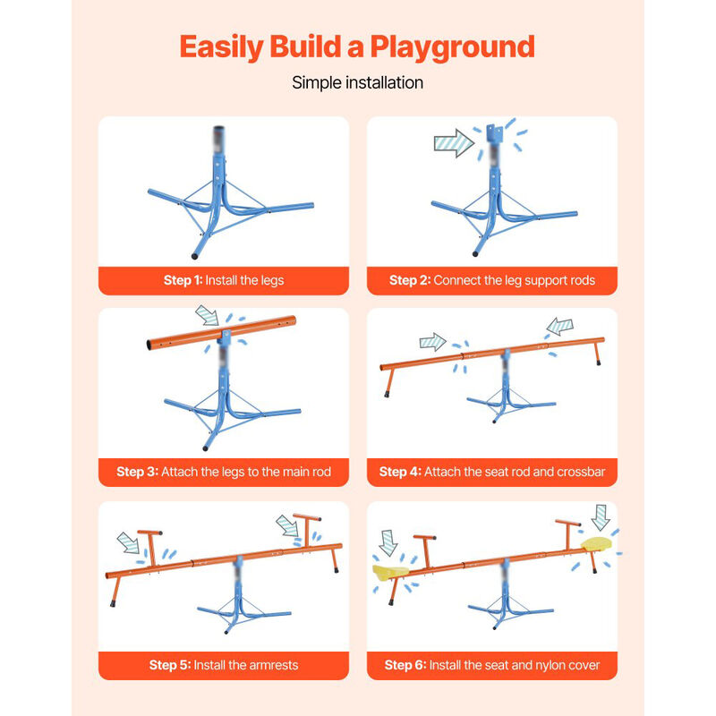 Kids Sit and Spin Seesaw, Teeter Totter with 3-Prong Support Legs, Ages 3+ image number 6