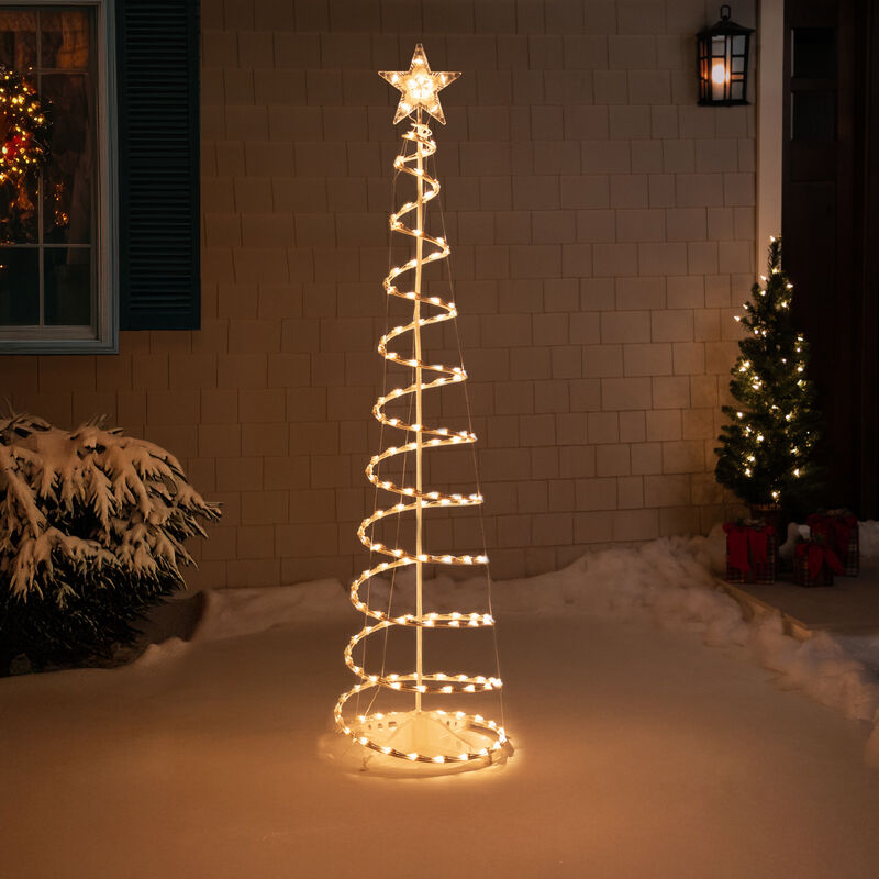 6' Pre-Lit Spiral Christmas Tree - Clear Lights image number 2