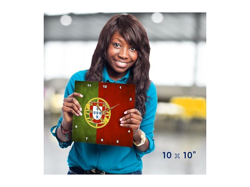 Portugal Flag Wall Clock 10 Inch Home Decor