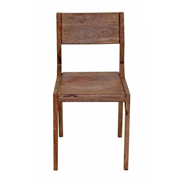 World Interiors Acres Arlo Wood Dining Chair with Slanted Back in Brownstone