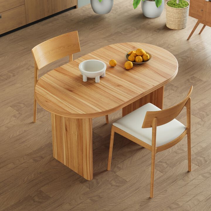 55.12"-70.87"Modern Extendable Dining Table with removable extension leaves,Mid-century modern style home table