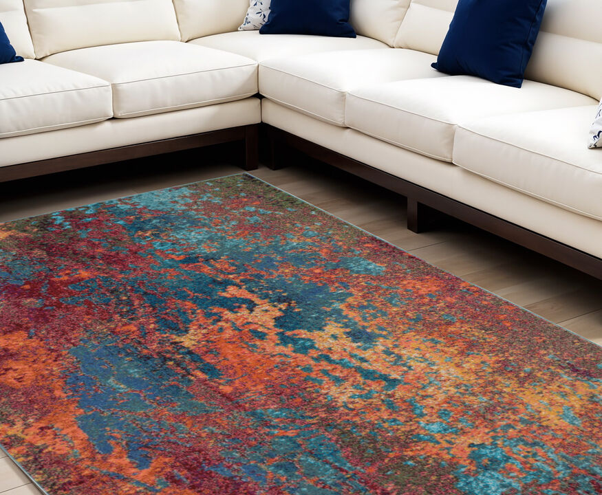 HomeRoots Abstract Power Loom Area Rug