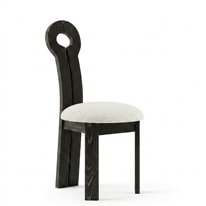 Upholstered Sculptural Modern Dining Chair (Set of 2)