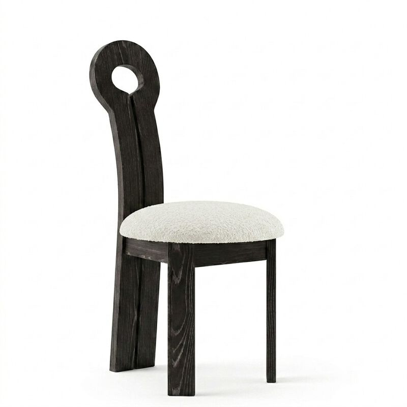 Upholstered Sculptural Modern Dining Chair (Set of 2) image number 0