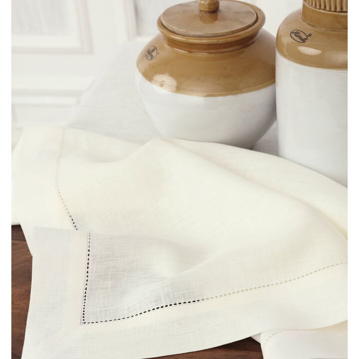Solino Home 100% Pure Linen Tablecloth - Classic Hemstitch