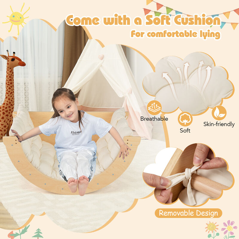 Kids Climbing Arch with Cushion &ndash; Montessori Climber/Rocker for Toddlers image number 6