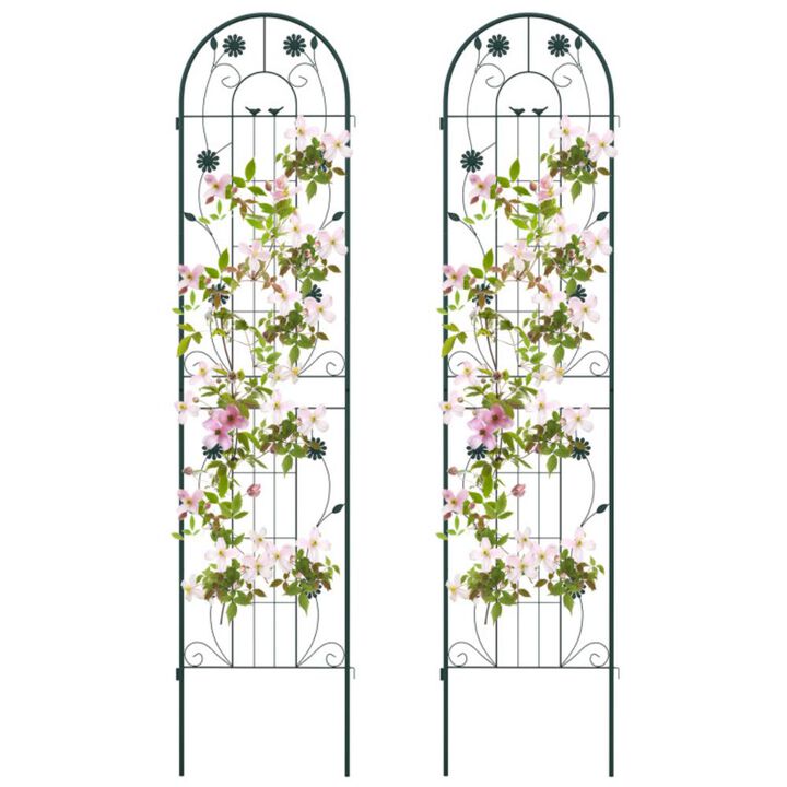 Hivvago 2 Pack 86.5 x 20 Inches Metal Garden Trellis for Climbing Plants
