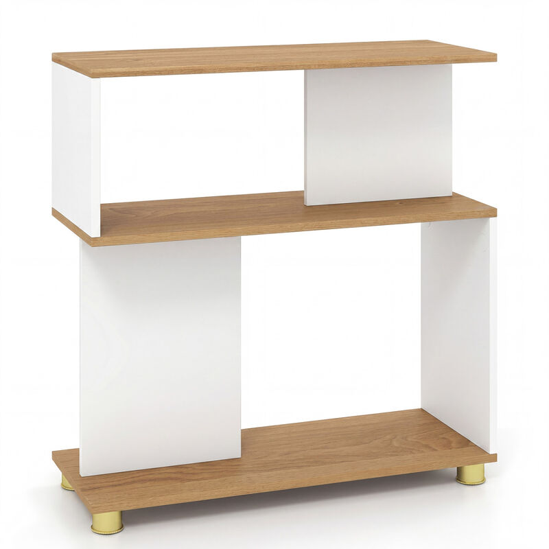Modern 3-Tier S-Shaped Bookshelf with Adjustable Feet Organizer image number 0