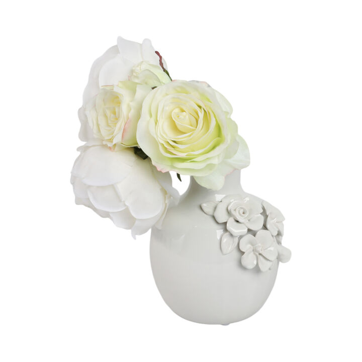 6x5" Rose Applique Bud Vase